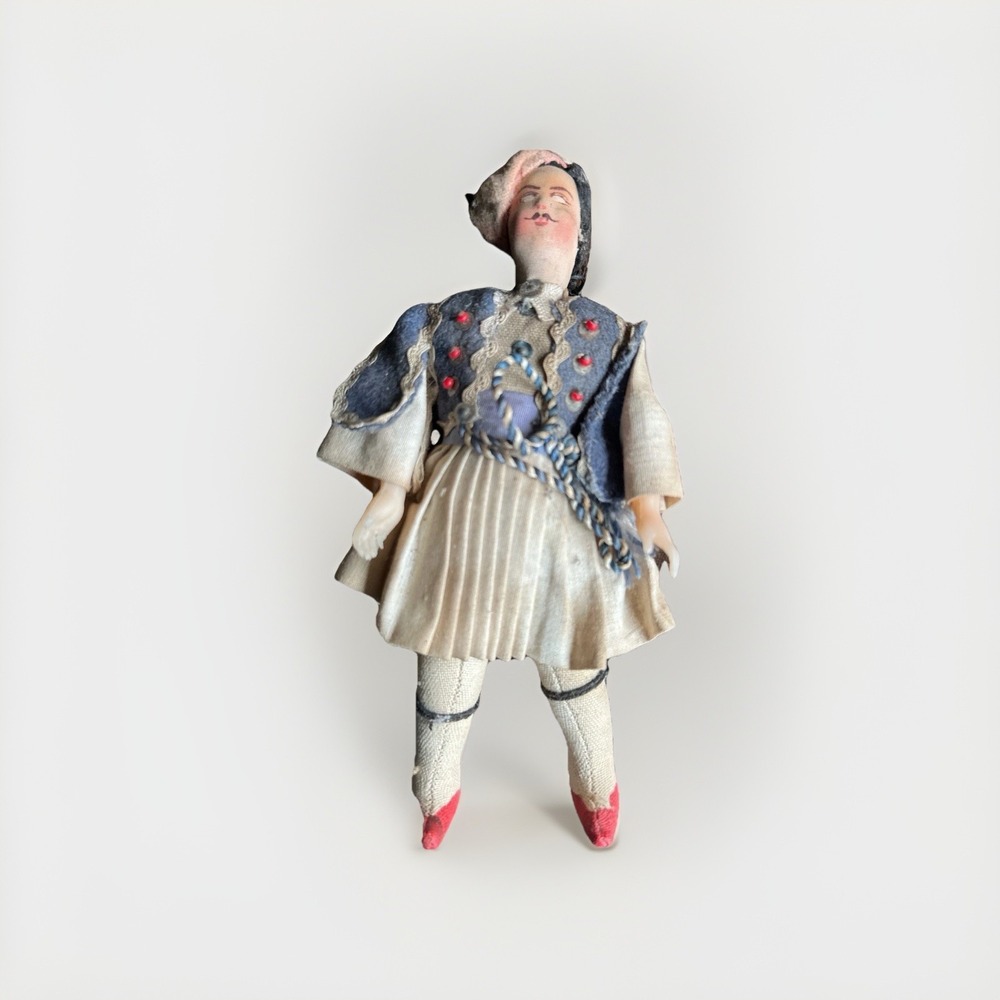 Vintage 1950's Greek Souvenir‎ Doll.  Male Greek Folk Dancer Doll
